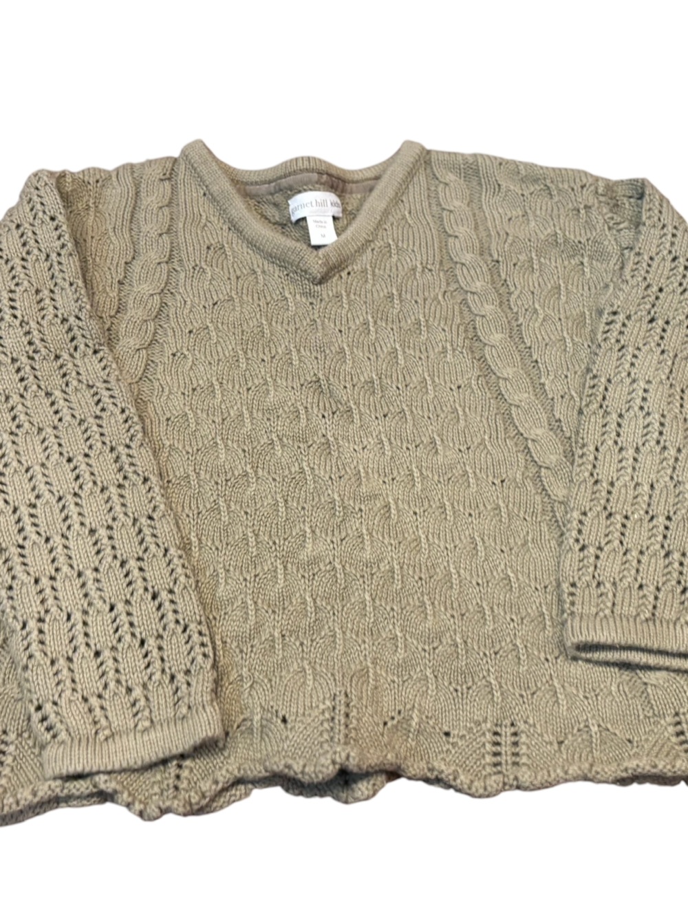 Garnet Hill Olive sweater, size Medium (8-10)